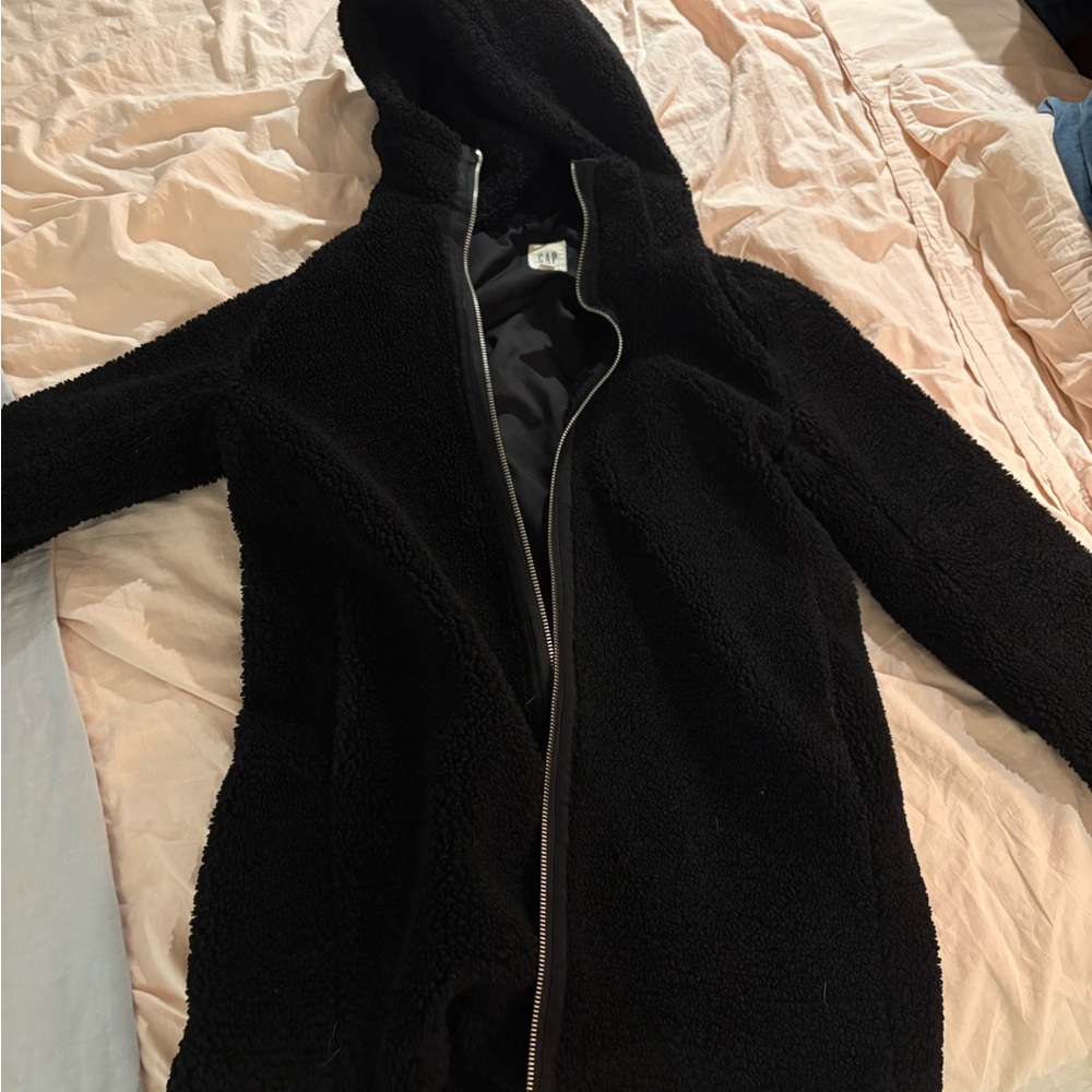 GAP Black Teddy Jacket Cozy Chic Style